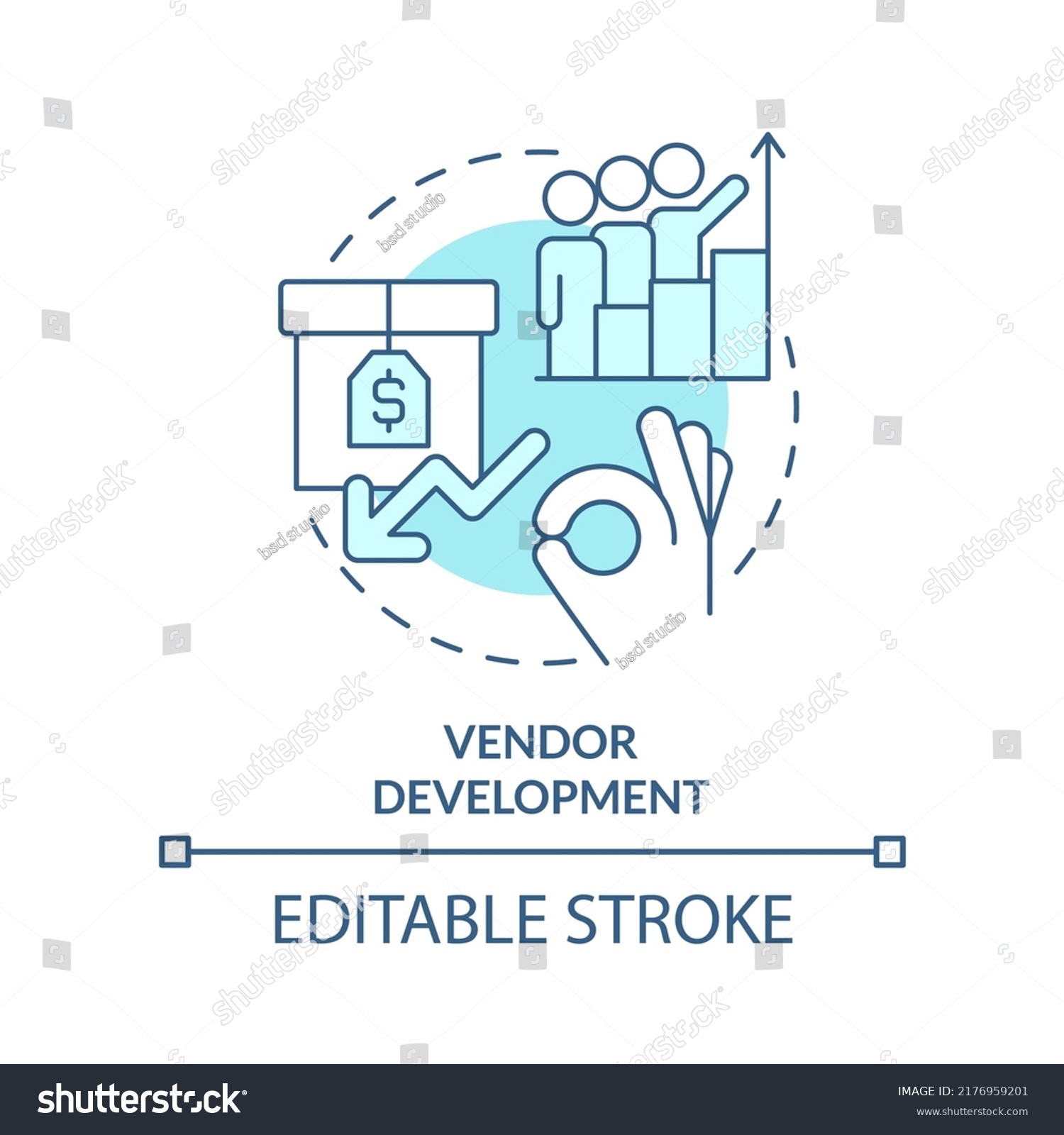 Vendor Development Turquoise Concept Icon Sourcing Stock Vector ...