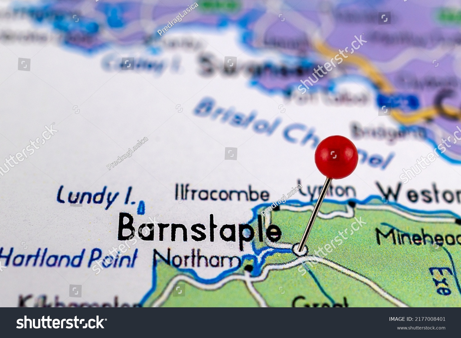 Barnstaple Map Close London Map Red Stock Photo 2177008401 | Shutterstock