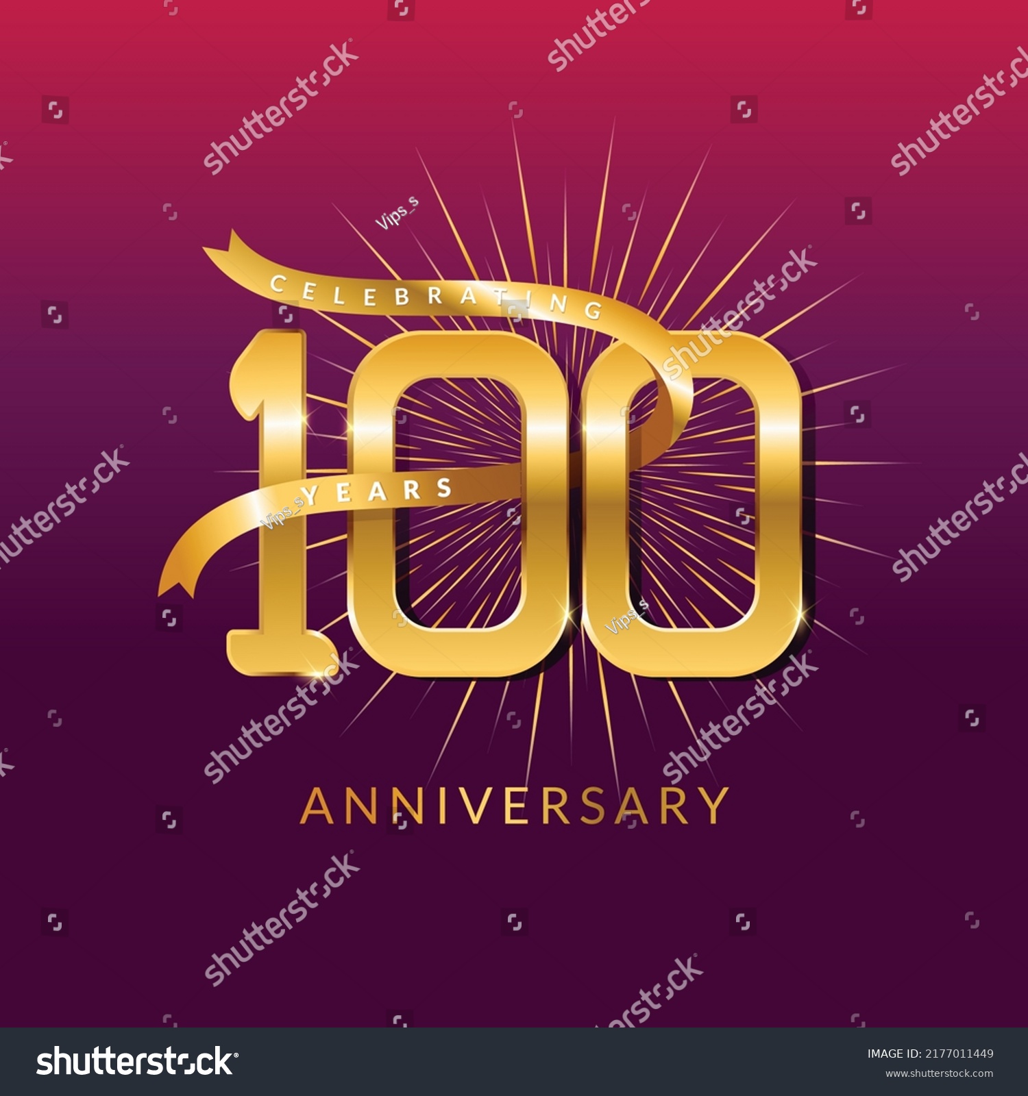 100 Years Anniversary Vector Banner Templatebirthday Stock Vector ...