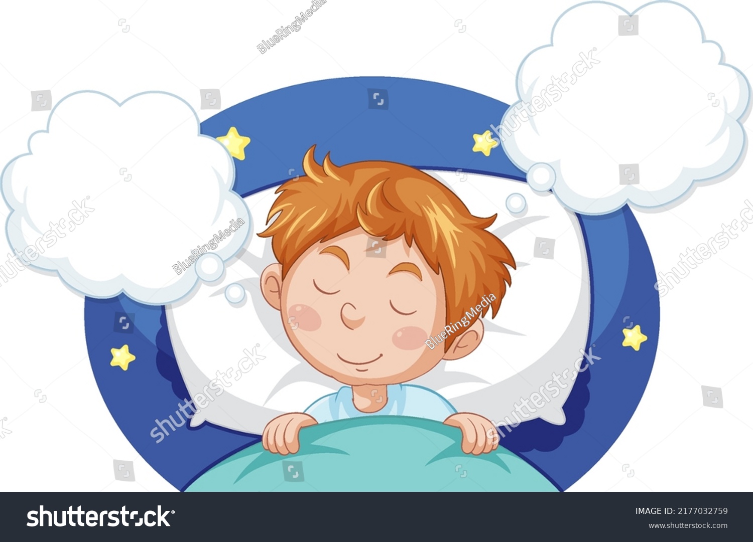 Cute Boy Sleeping Clipart Illustration Stock Vector (Royalty Free ...