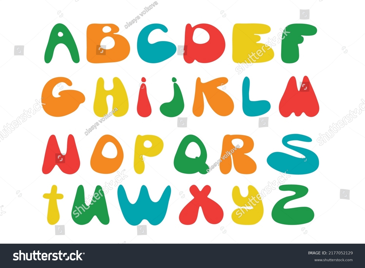 Cute Hand Drawn Alphabet Made Vector Stock Vector (Royalty Free ...