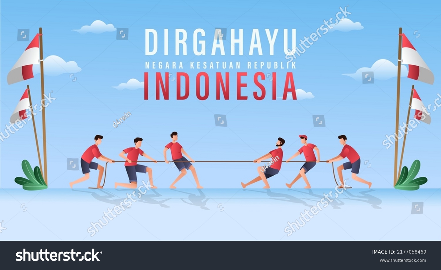 Translation Happy Independence Day Indonesia Vector Stock Vector ...