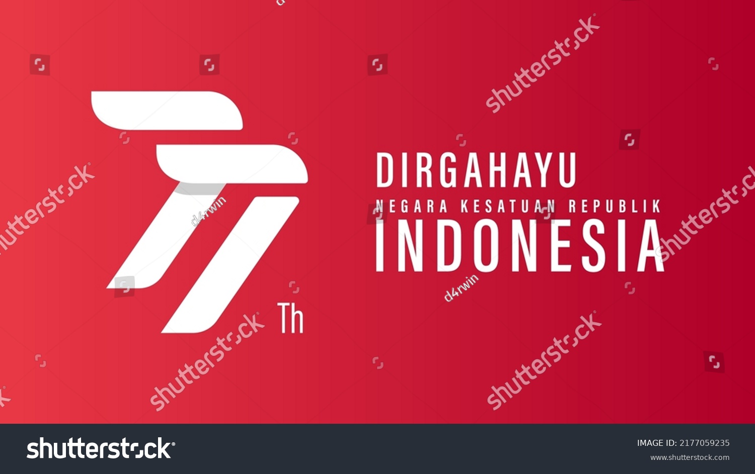 Translation Happy Independence Day Indonesia Vector Stock Vector ...