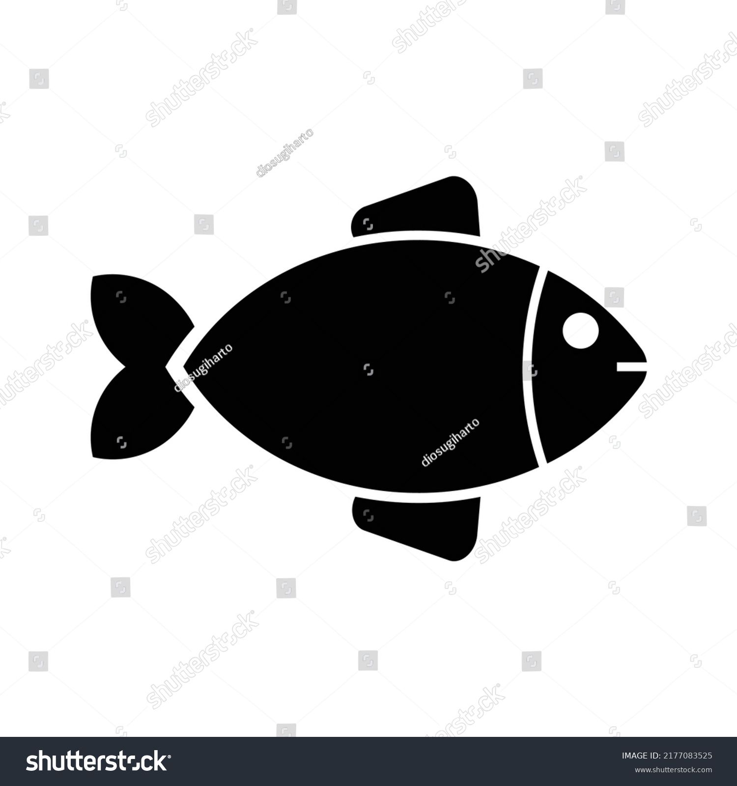 Fish Icon Full Black Vector Illustration Stock Vector (Royalty Free ...