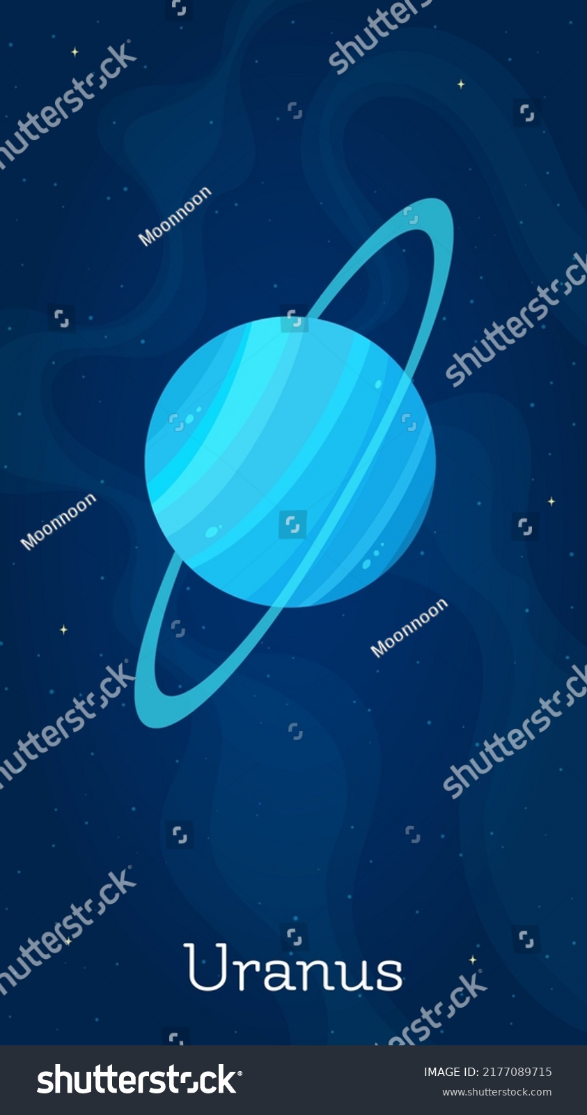 Comic Space Planet Uranus Vector Illustration Stock Vector (Royalty ...