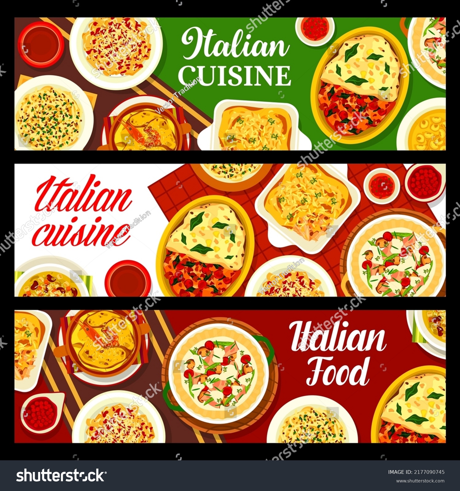 Italian Food Italy Cuisine Restaurant Pasta Stock Vector (Royalty Free ...