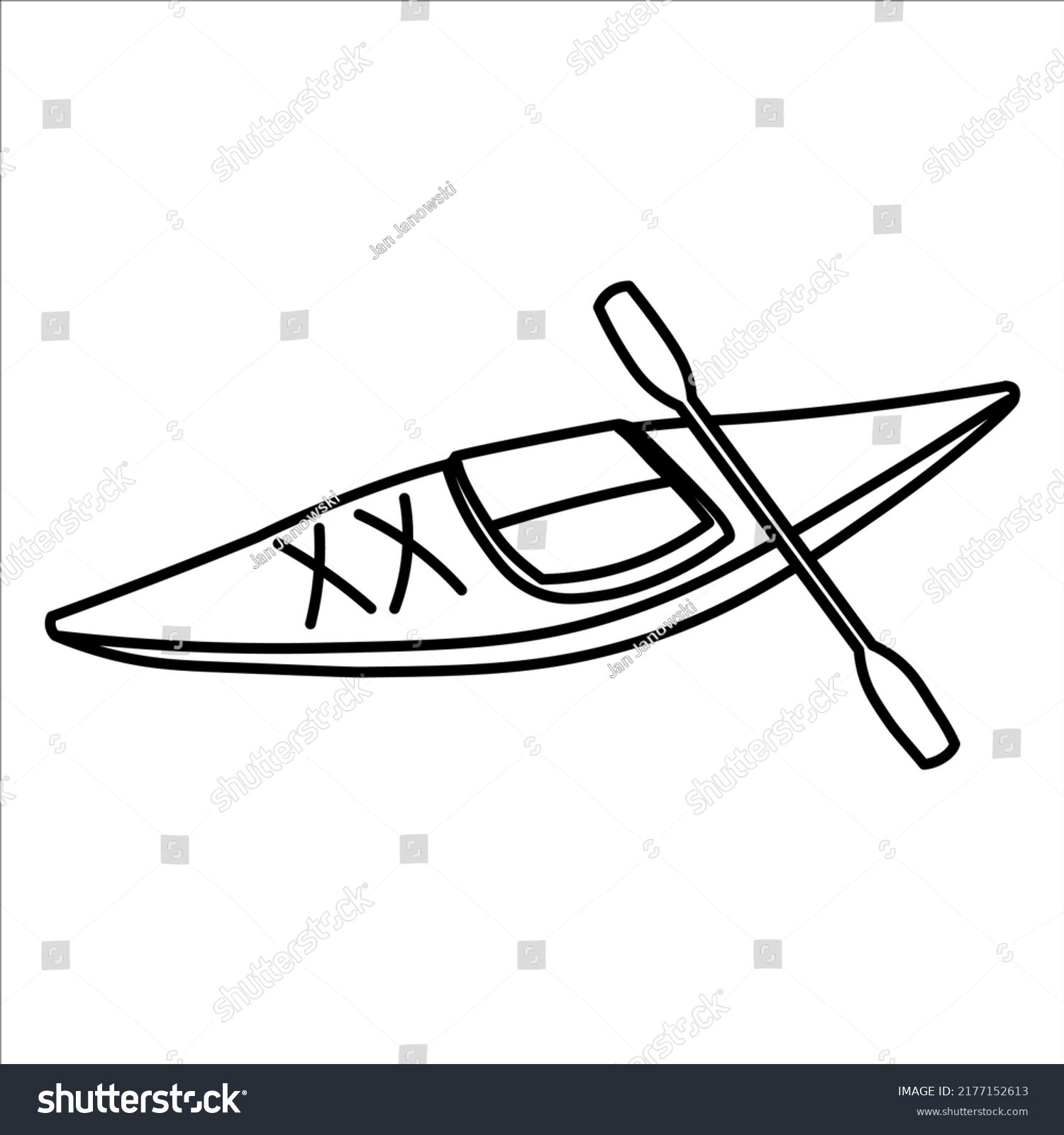 Kayak Minimalistic Vector Outline Design Isolated Stock Vector (Royalty ...