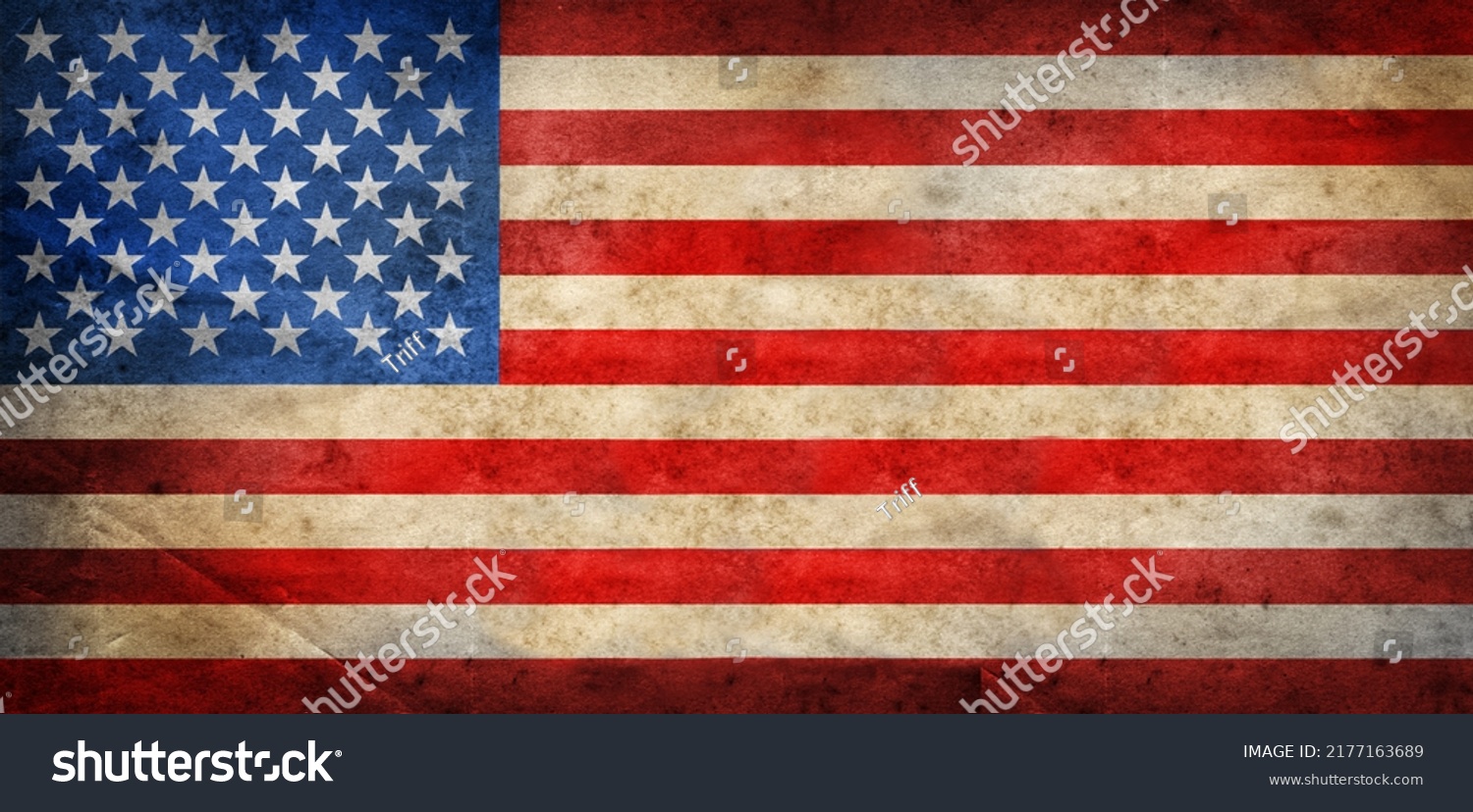 Old Grunge Usa Flag Background Texture Stock Photo 2177163689