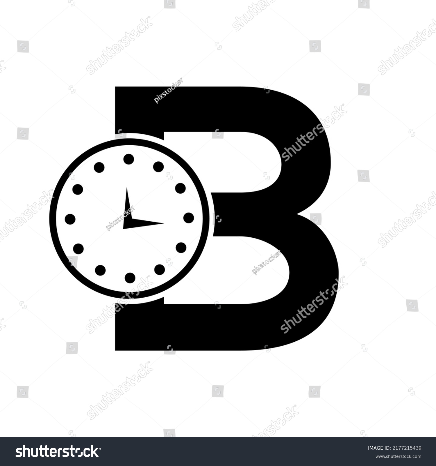 Letter B Clock Logo Design Vector Stock Vector (Royalty Free ...