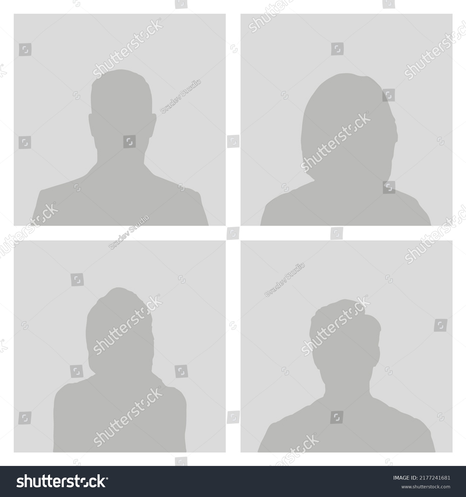 Men Women Placeholder Avatars Profile Picture Stock Vector (Royalty ...