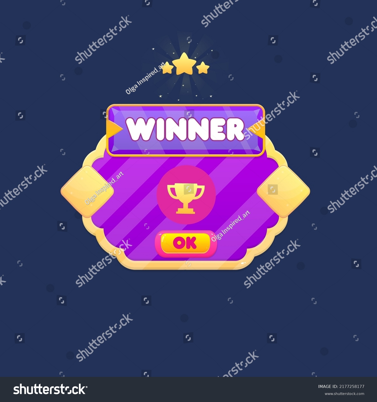 Game Ui Pop Window Reward Winner Stock Vector (Royalty Free) 2177258177 ...