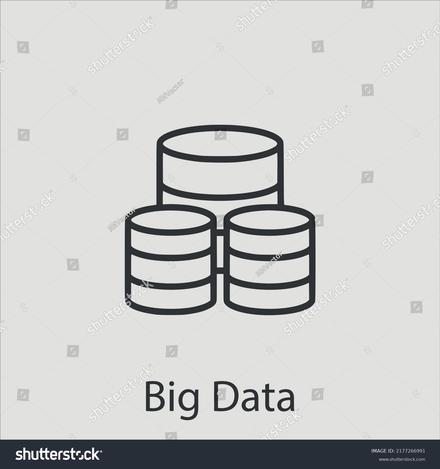 Big Data Icon Vector Iconeditable Strokelinear Stock Vector (Royalty ...