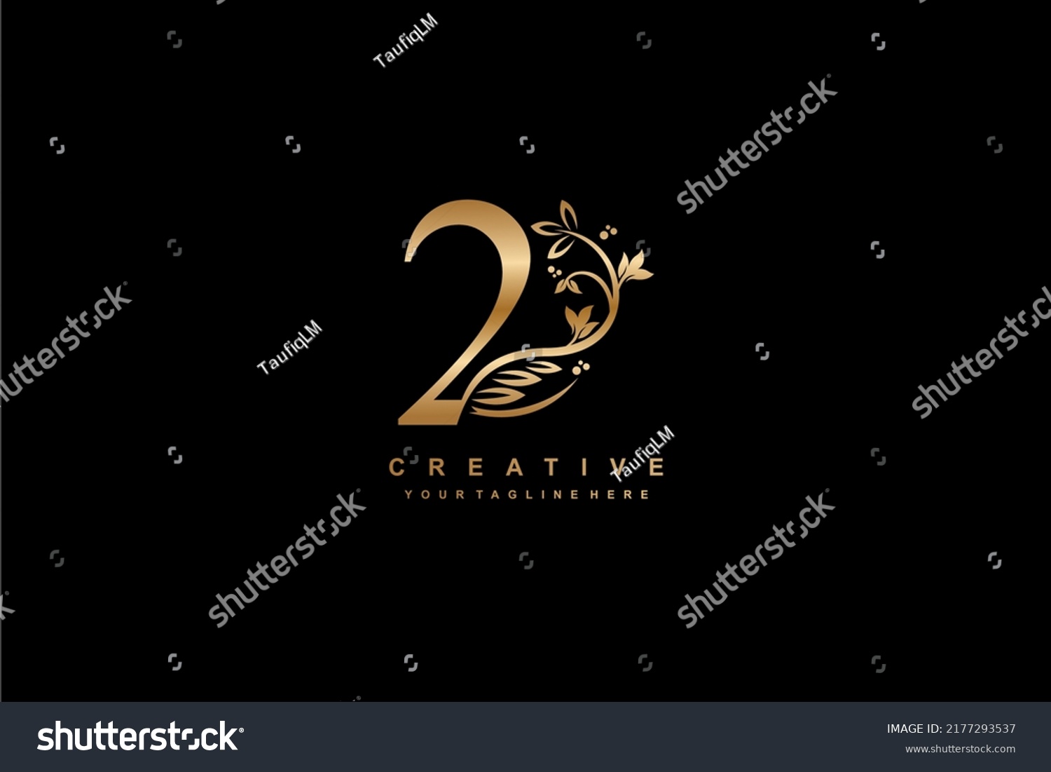 Gold Number 2 Logo Vector Design Stock Vector (Royalty Free) 2177293537 ...