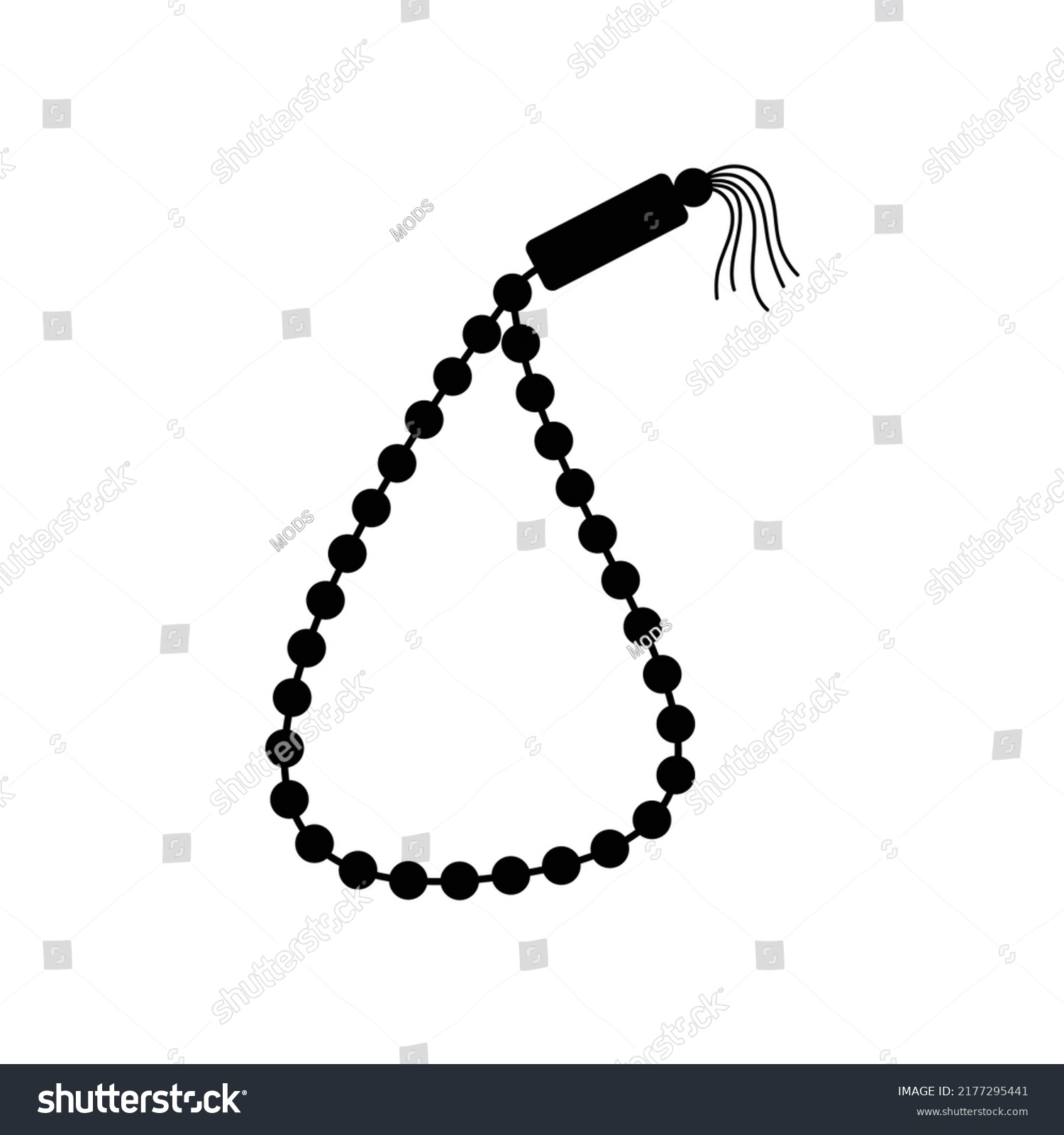 Tasbih Icon Design Isolated On White Stock Vector (Royalty Free ...