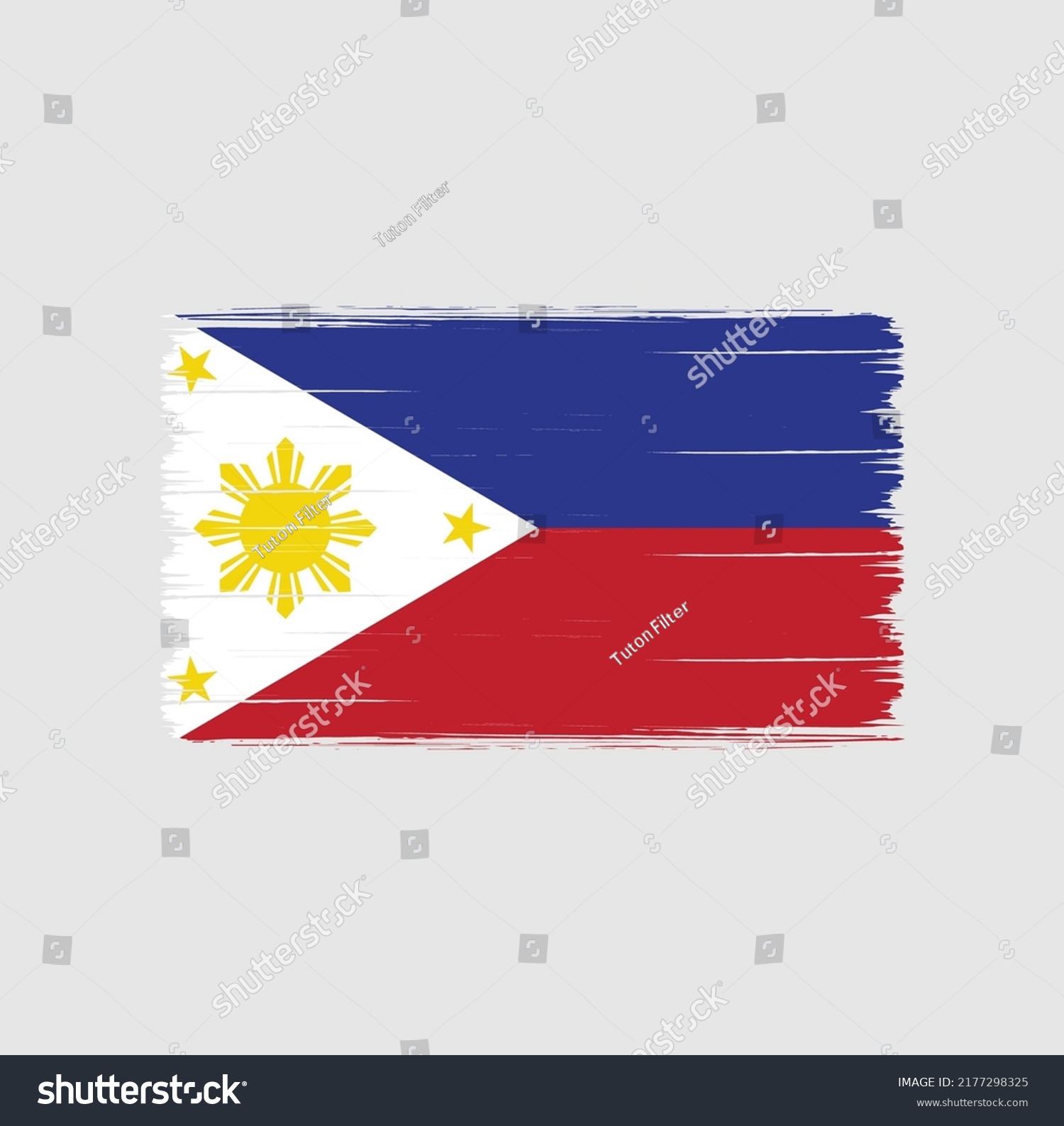 Philippines Flag Brush Strokes National Flag Stock Vector (Royalty Free ...