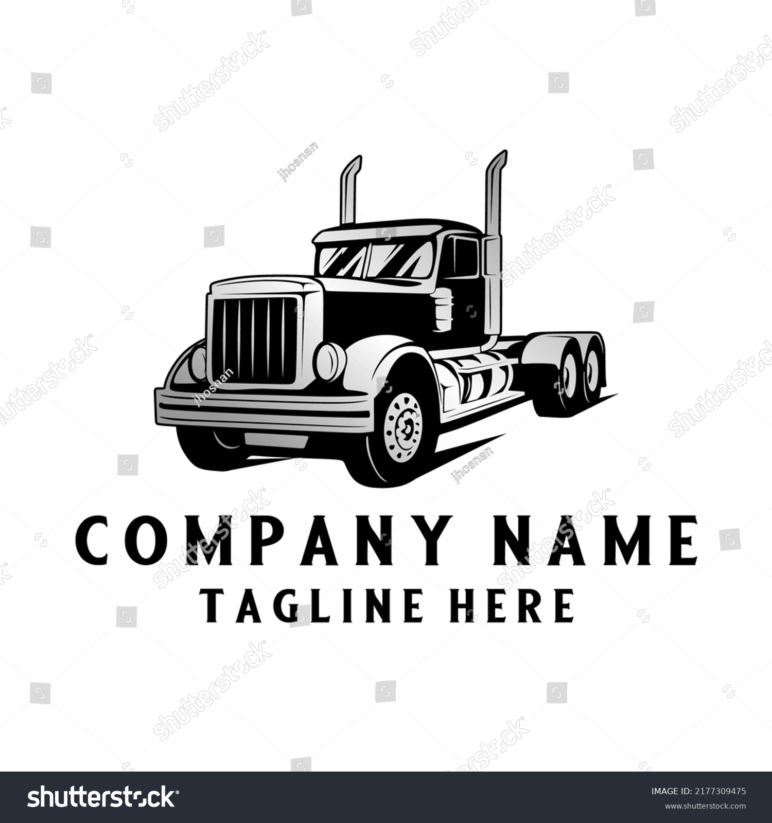 Muscular Semi Truck Logo Design Muscular Stock Vector (Royalty Free ...