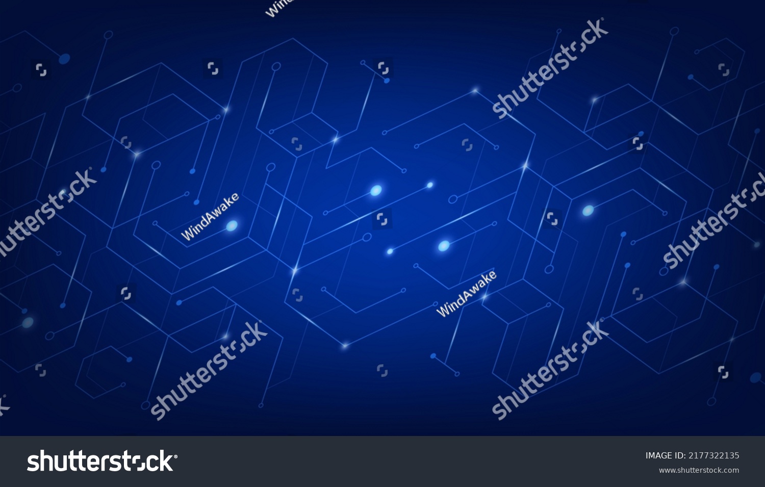 Abstract Technology Futuristic Concept Glowing Blue Stock Vector ...