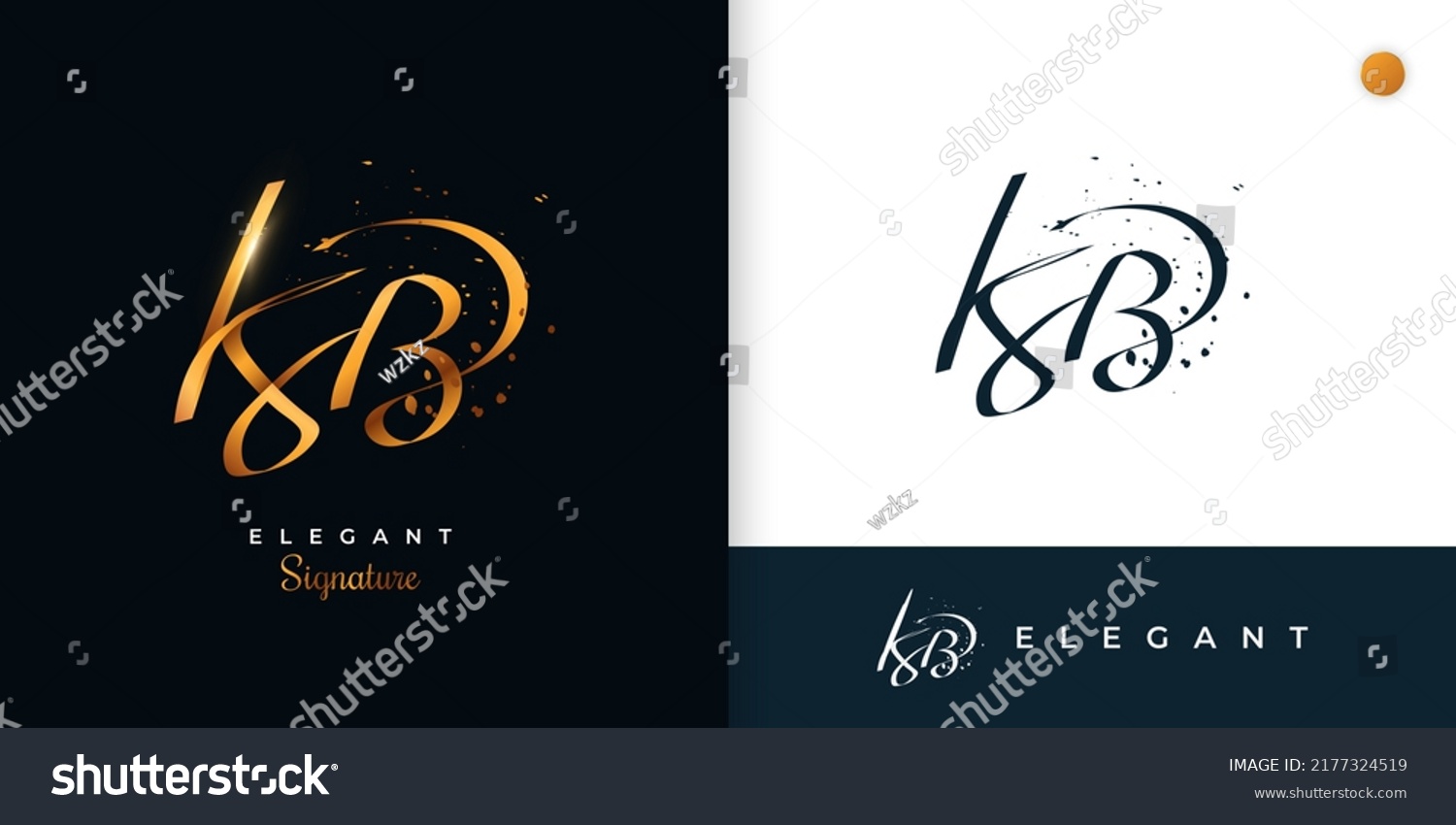 Kb Initial Signature Logo Design Elegant Stock Vector (Royalty Free ...