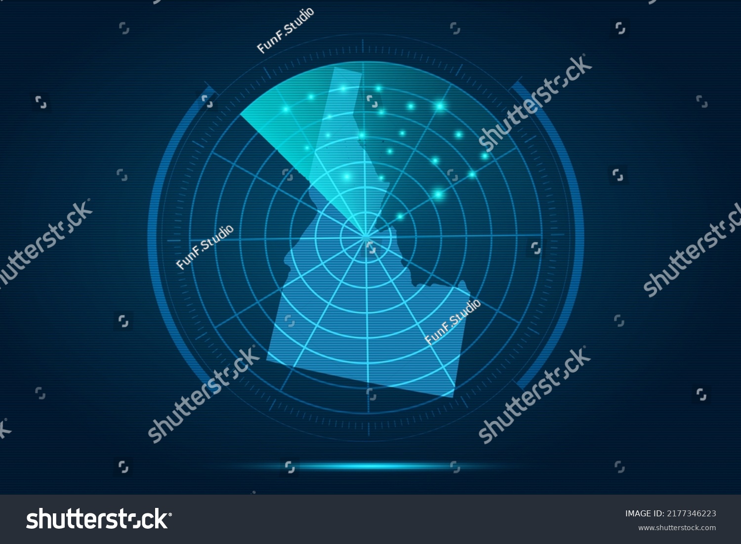 Idaho Map Usa United States America Stock Vector Royalty Free   Stock Vector Idaho Map Usa United States Of America Map Vector Template With Futuristic Circle Radar Style 2177346223 