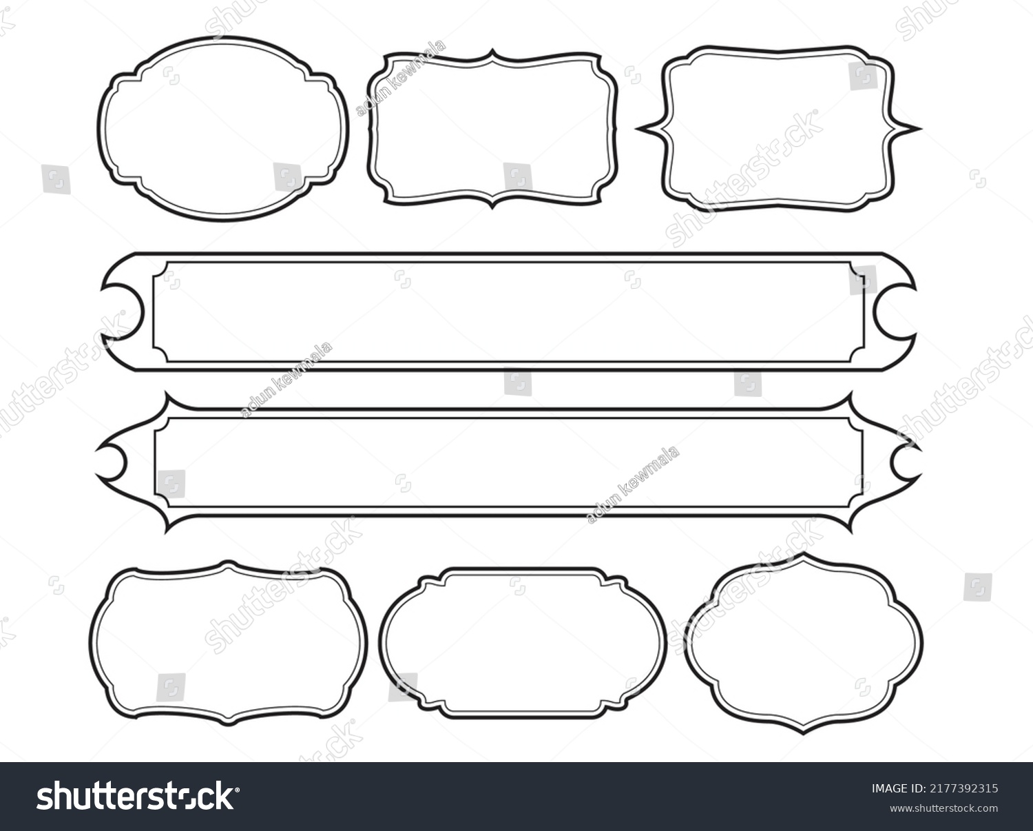 Set Frames Border Design Vintage Stock Vector (Royalty Free) 2177392315 ...