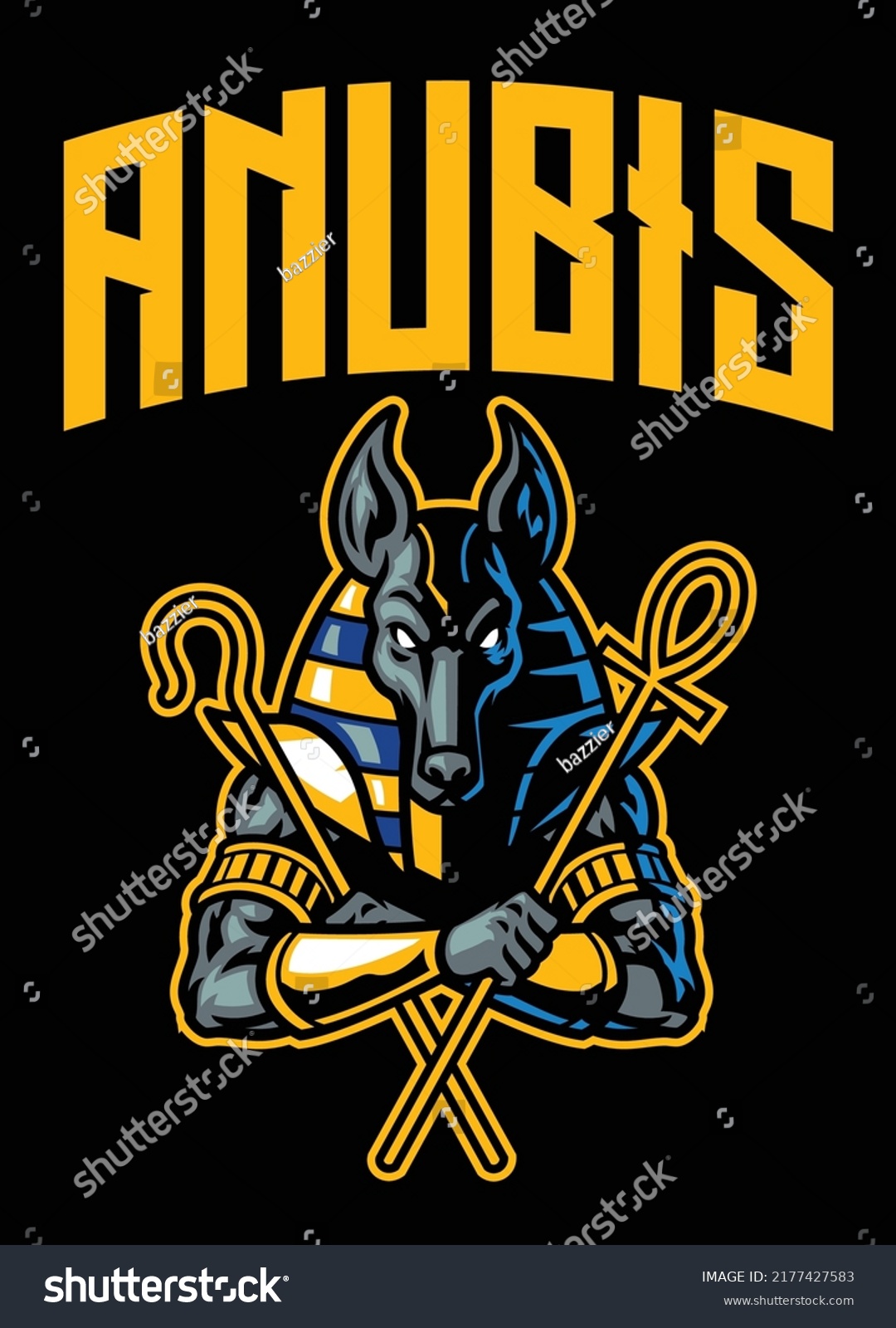 Anubis Egyptian God Mascot Logo Stock Vector (royalty Free) 2177427583 