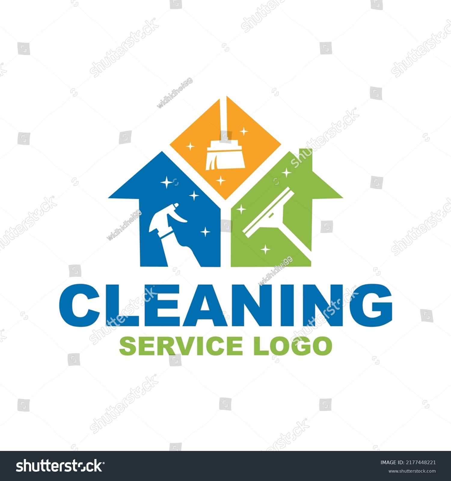 Cleaning Service Logo Design Inspiration Stock Vector (Royalty Free ...