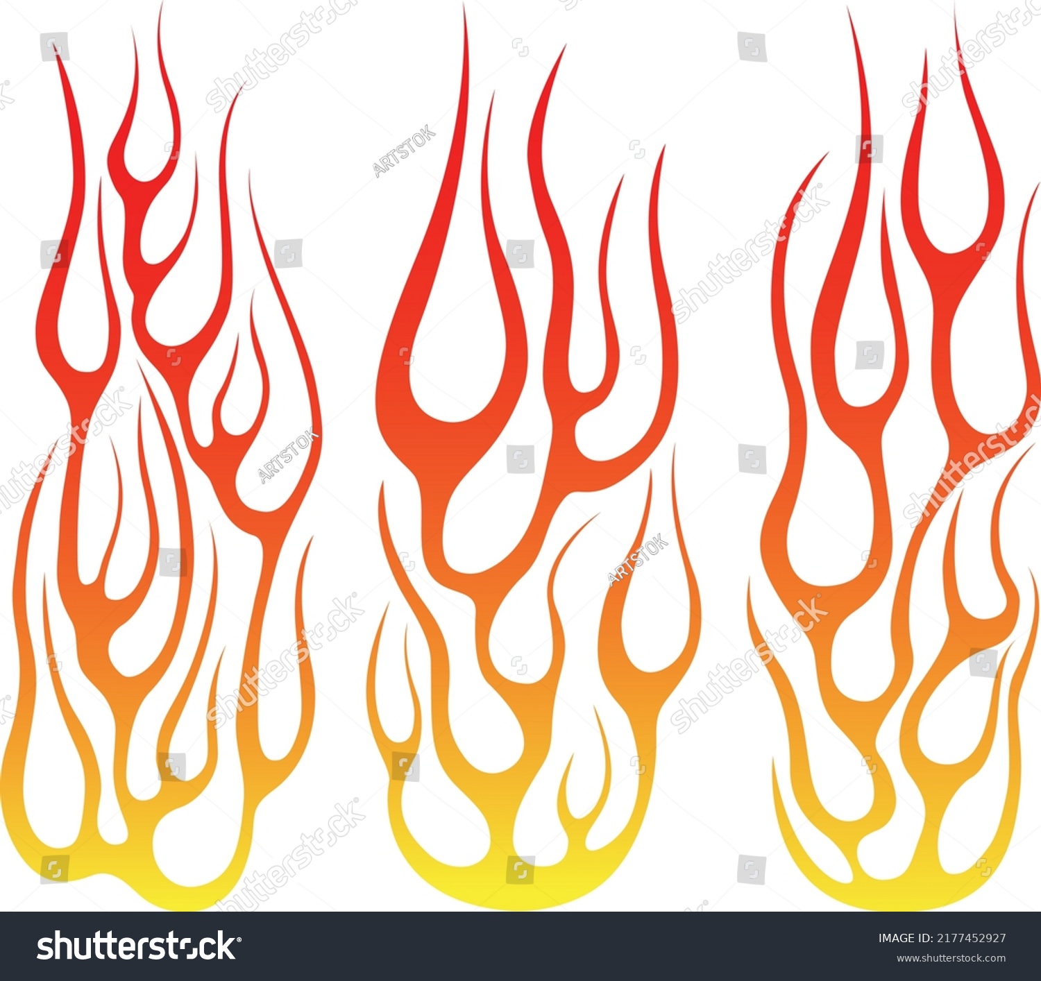 Fire Flames Isolated On White Background Stock Vector (Royalty Free ...