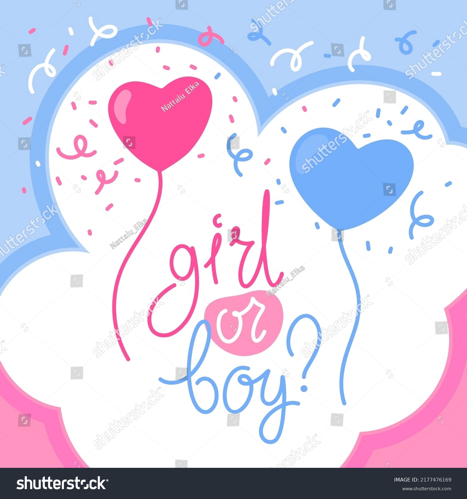 Gender Reveal Party Invitation Girl Banner Stock Vector (Royalty Free ...