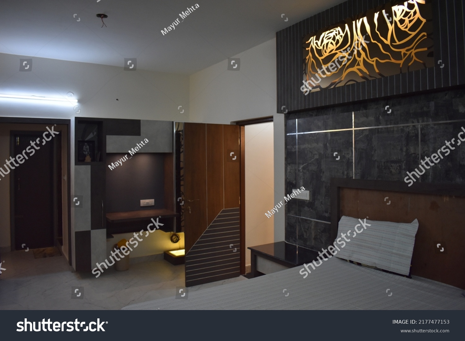 Stock Photo Bangalore India Th June Interior Of A Newly Constructed Home And Apartment Luxury House 2177477153 