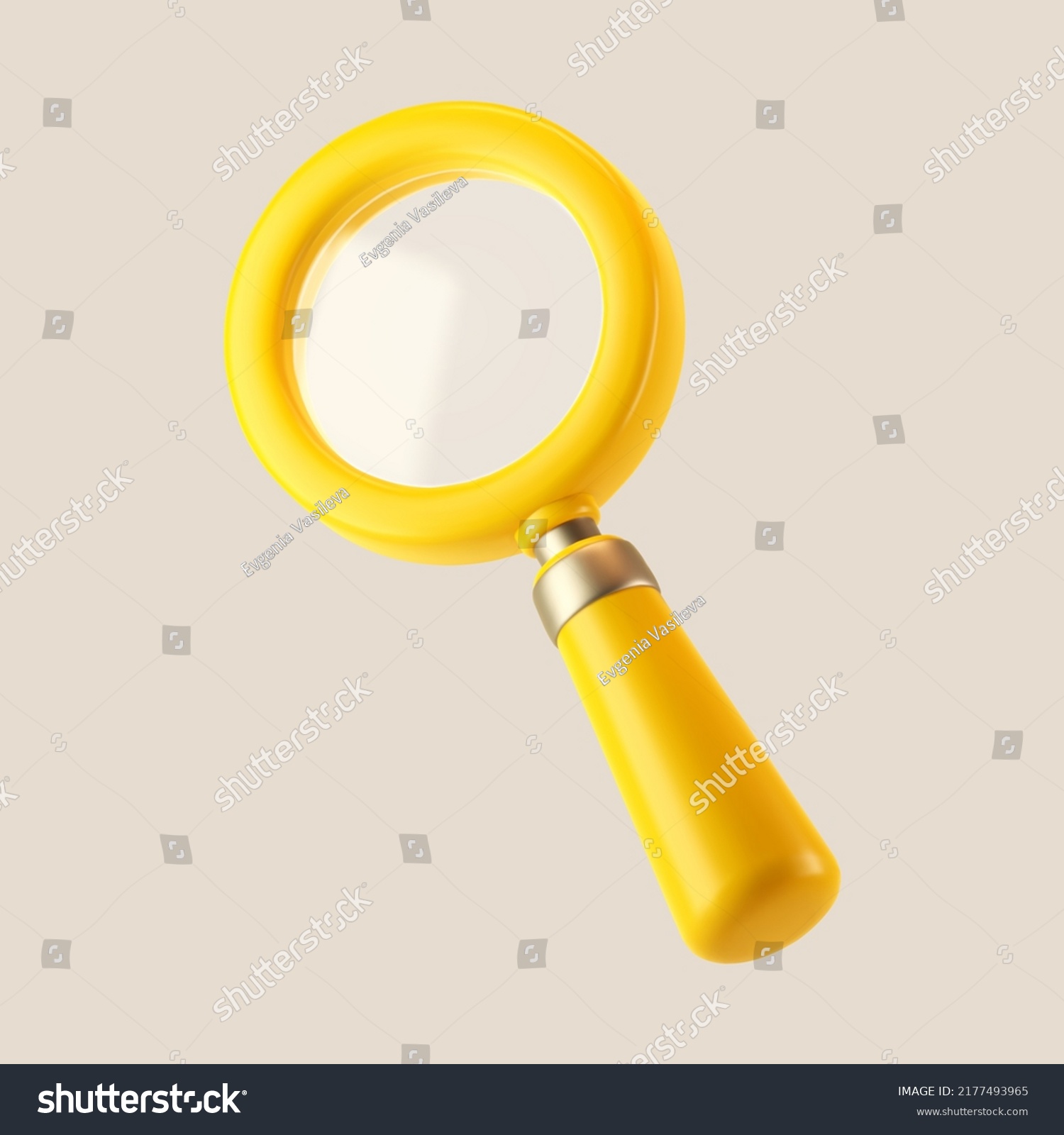 3d Yellow Magnifying Glass Icon Isolated Stock Vector Royalty Free 2177493965 Shutterstock 1127