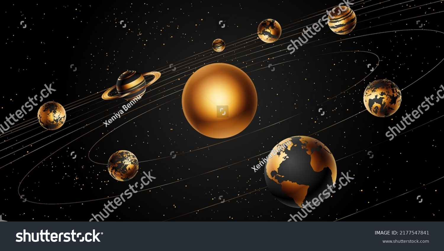 Solar System Vector Realistic Illustration Sun Stock Vector (Royalty ...