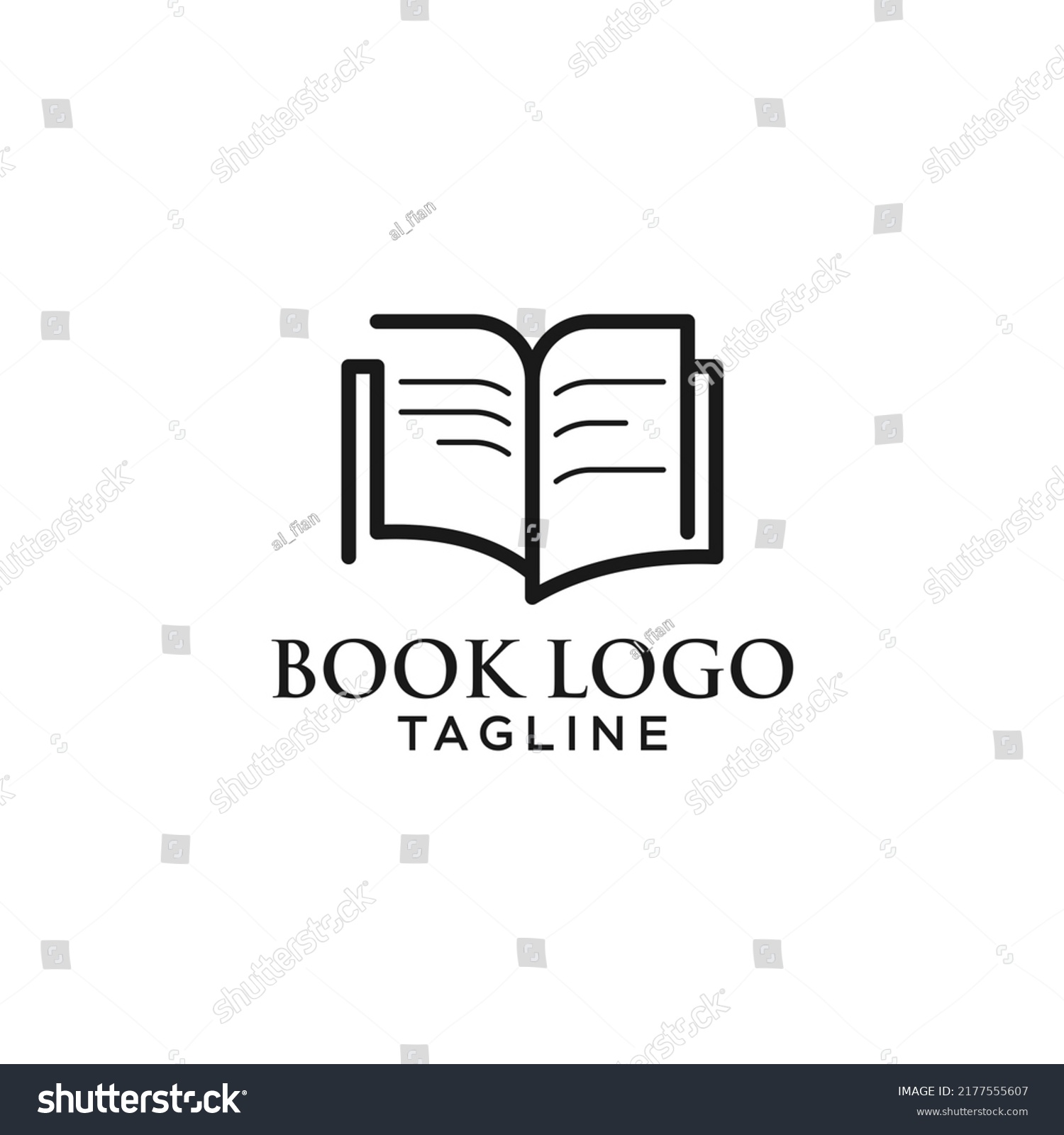 Line Art Book Logo Created Unique Stock Illustration 2177555607 ...