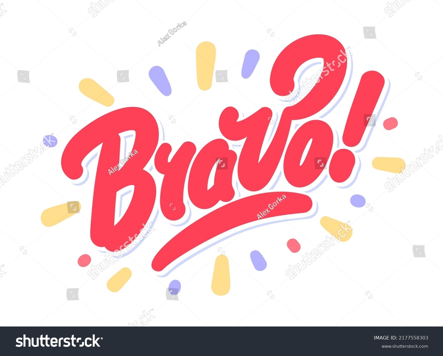 Bravo Vector Handwritten Lettering Text Stock Vector (Royalty Free ...