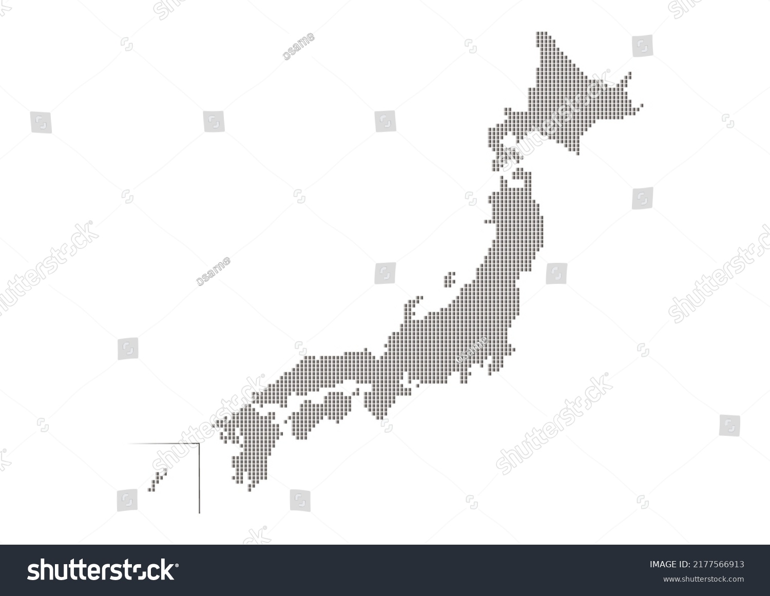 Map Japan Black Gradient Mosaic Pattern Stock Vector (Royalty Free ...