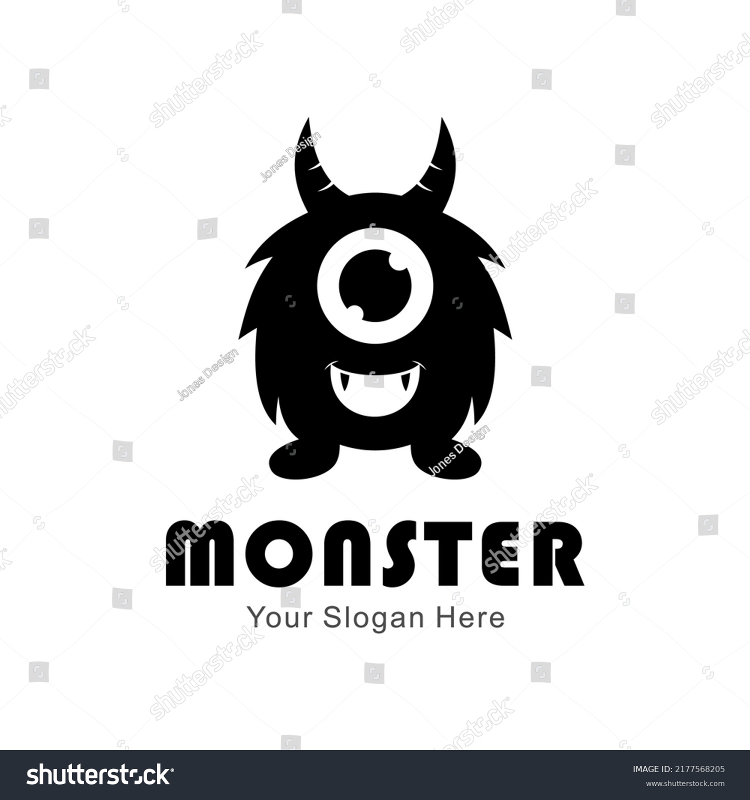 Cute Monster Logo Abstract Vector Stock Vector (Royalty Free ...