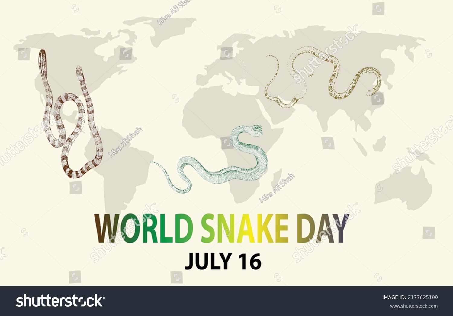 World Snake Day On July 16th Stock Vector (Royalty Free) 2177625199