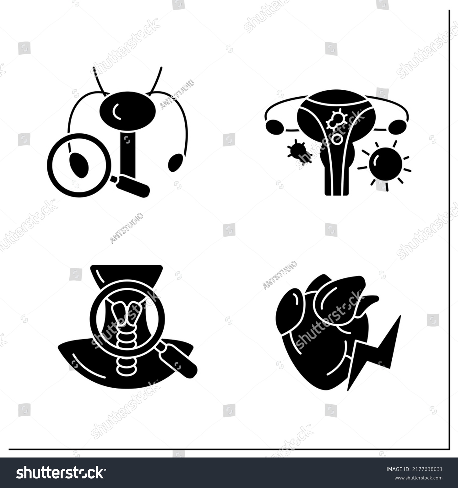 Human Internal Organs Glyph Icons Set Stock Vector Royalty Free 2177638031 Shutterstock