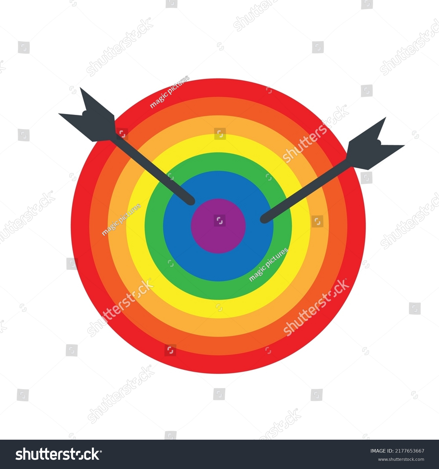 Vector Illustration Rainbow Target Pride Flag Stock Vector (Royalty