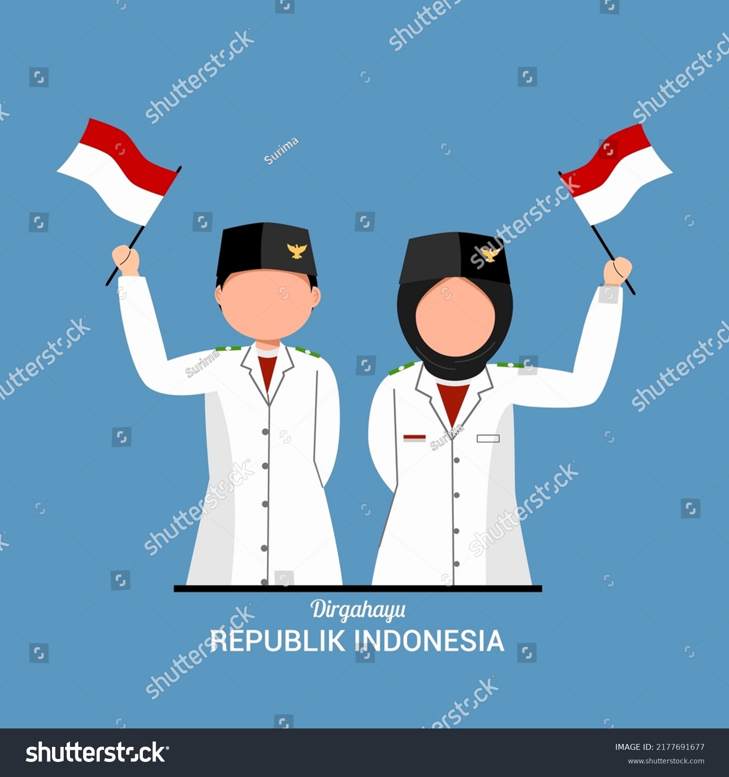 Indonesian Independence Day Flag Raisers Stock Vector Royalty Free 2177691677 Shutterstock 5923