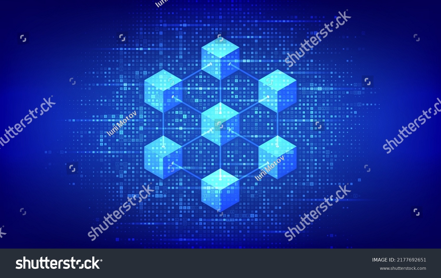 Blockchain Technology Background Made Binary Code Stock Vector (Royalty ...