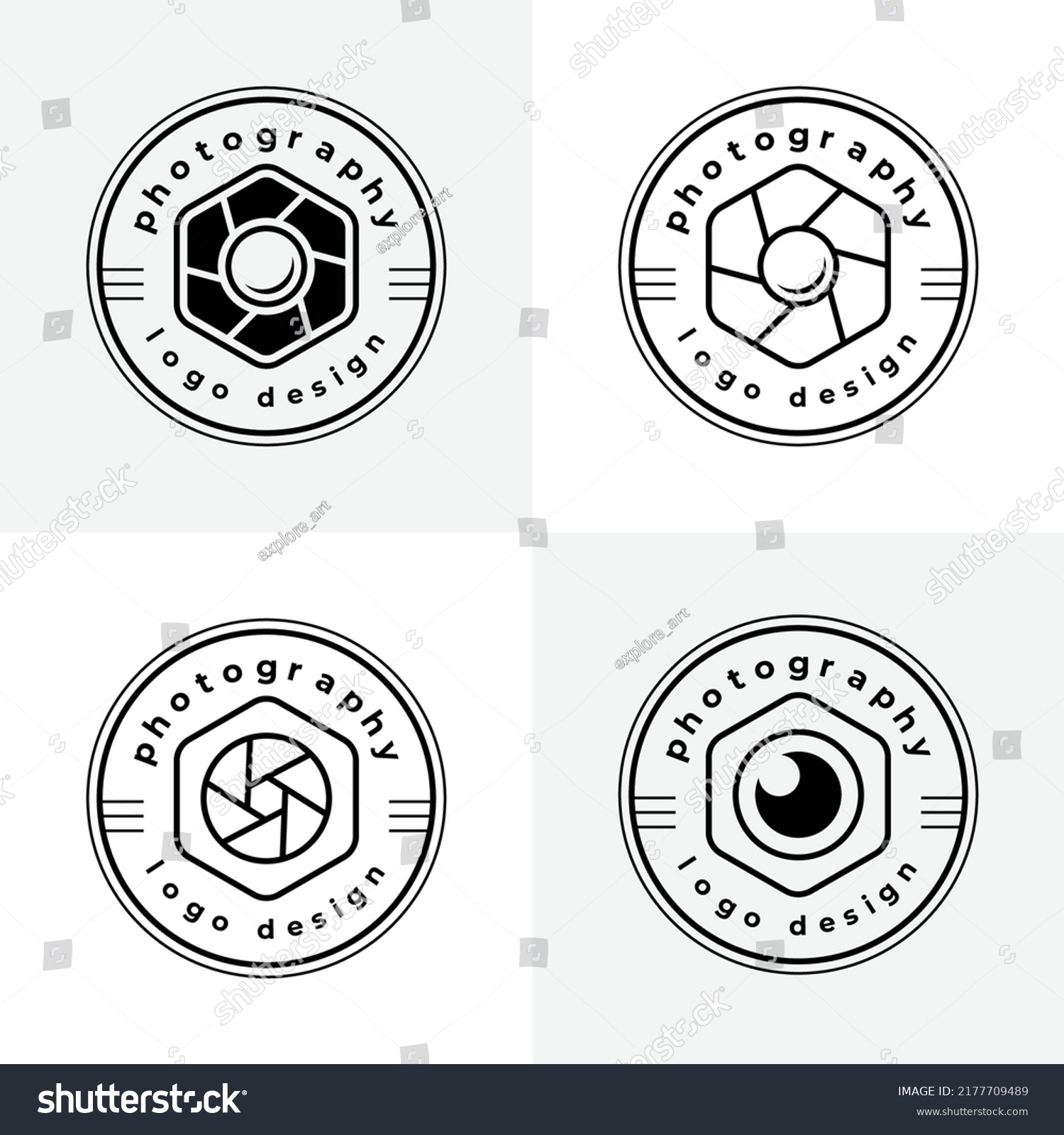 Set Camera Vector Photography Logo Design Stock Vector (Royalty Free ...