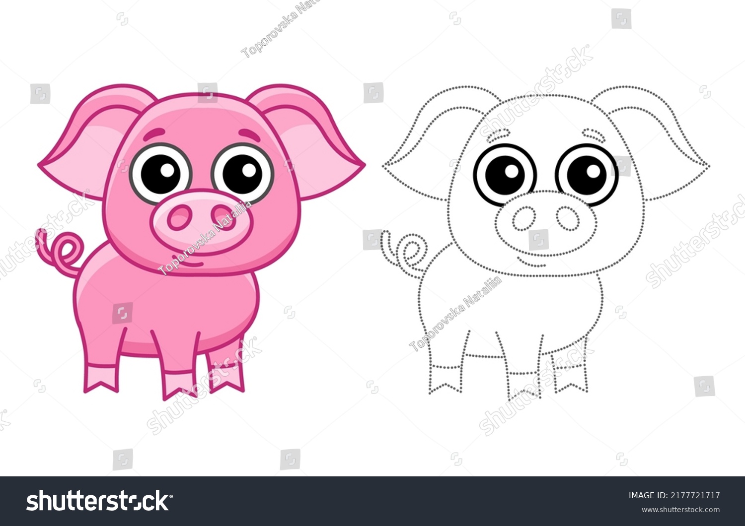 Farm Animal Children Coloring Book Vector Stock Vector (Royalty Free ...