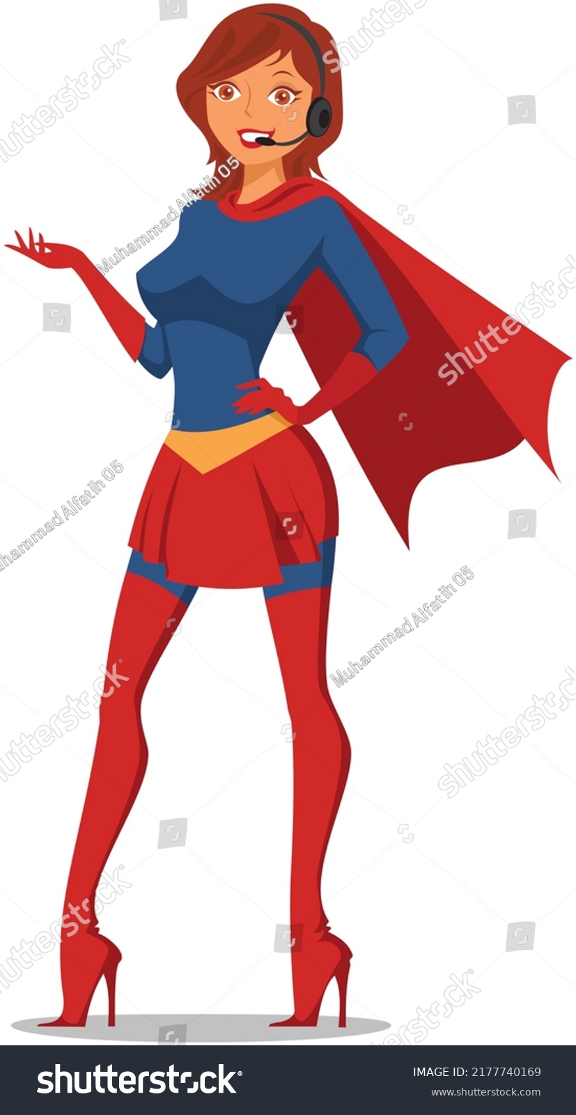 Superhero Woman Customer Service Vector Stock Vector (Royalty Free ...