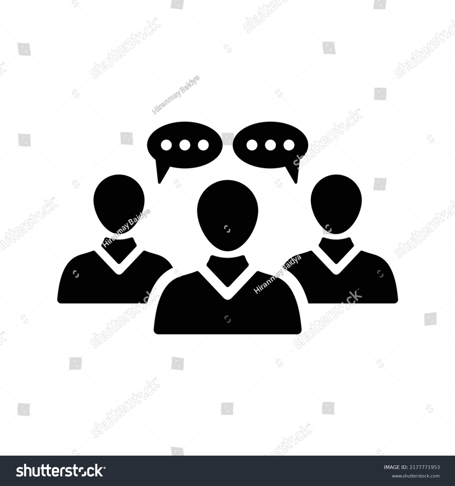 Chatting Group Icon Black Vector Graphics Stock Vector (Royalty Free ...