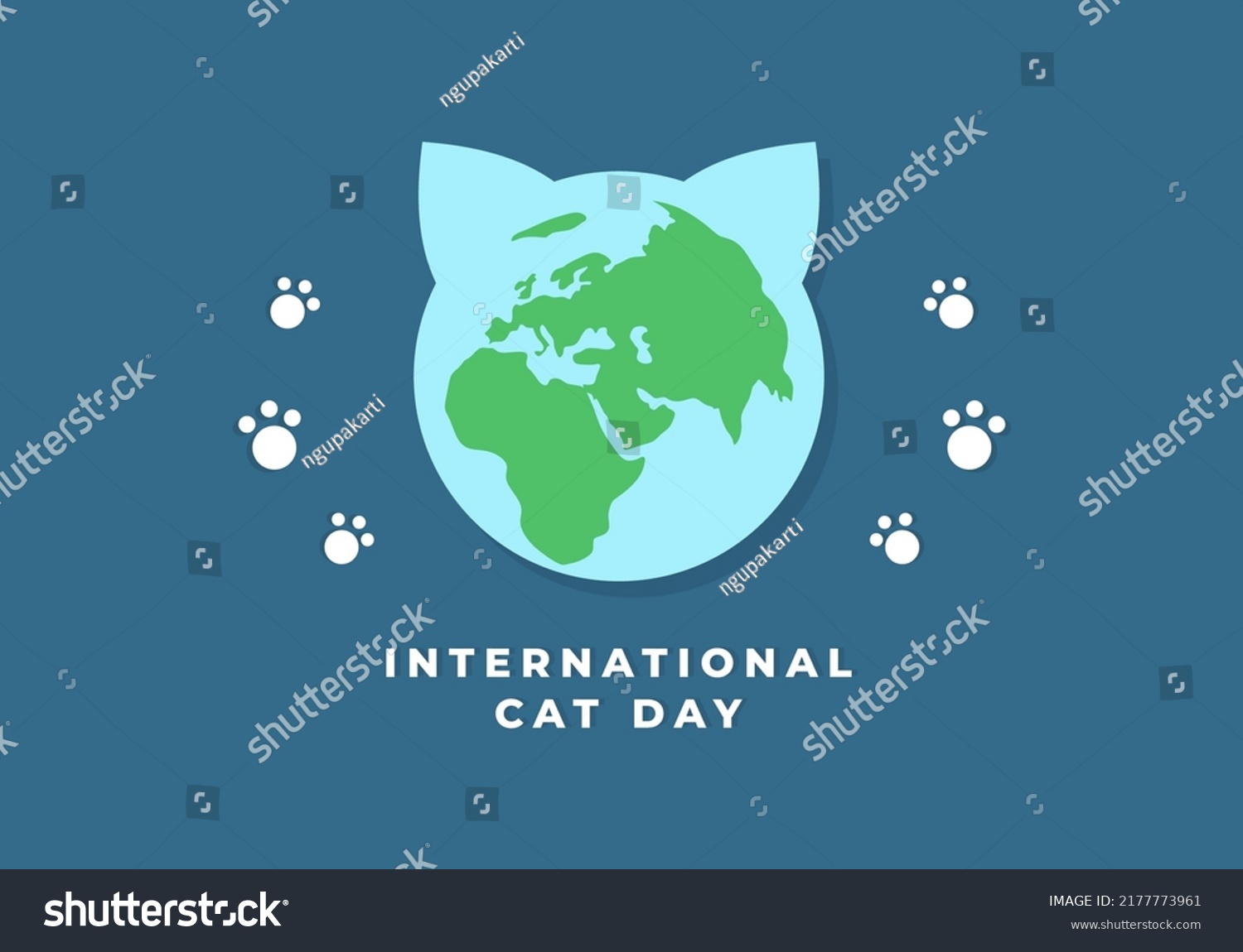 Background International Cat Day On August Stock Vector (Royalty Free ...