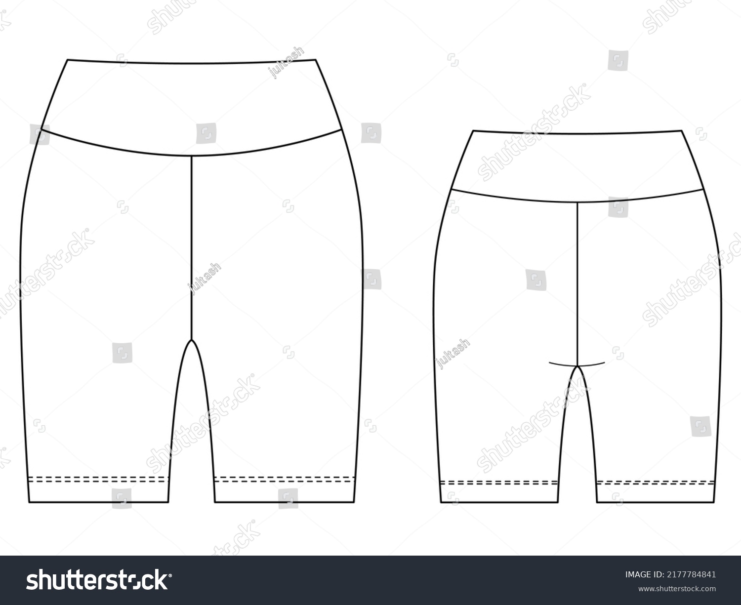 Illustration Stretch Bike Shorts Front Back Stock Vector (Royalty Free ...