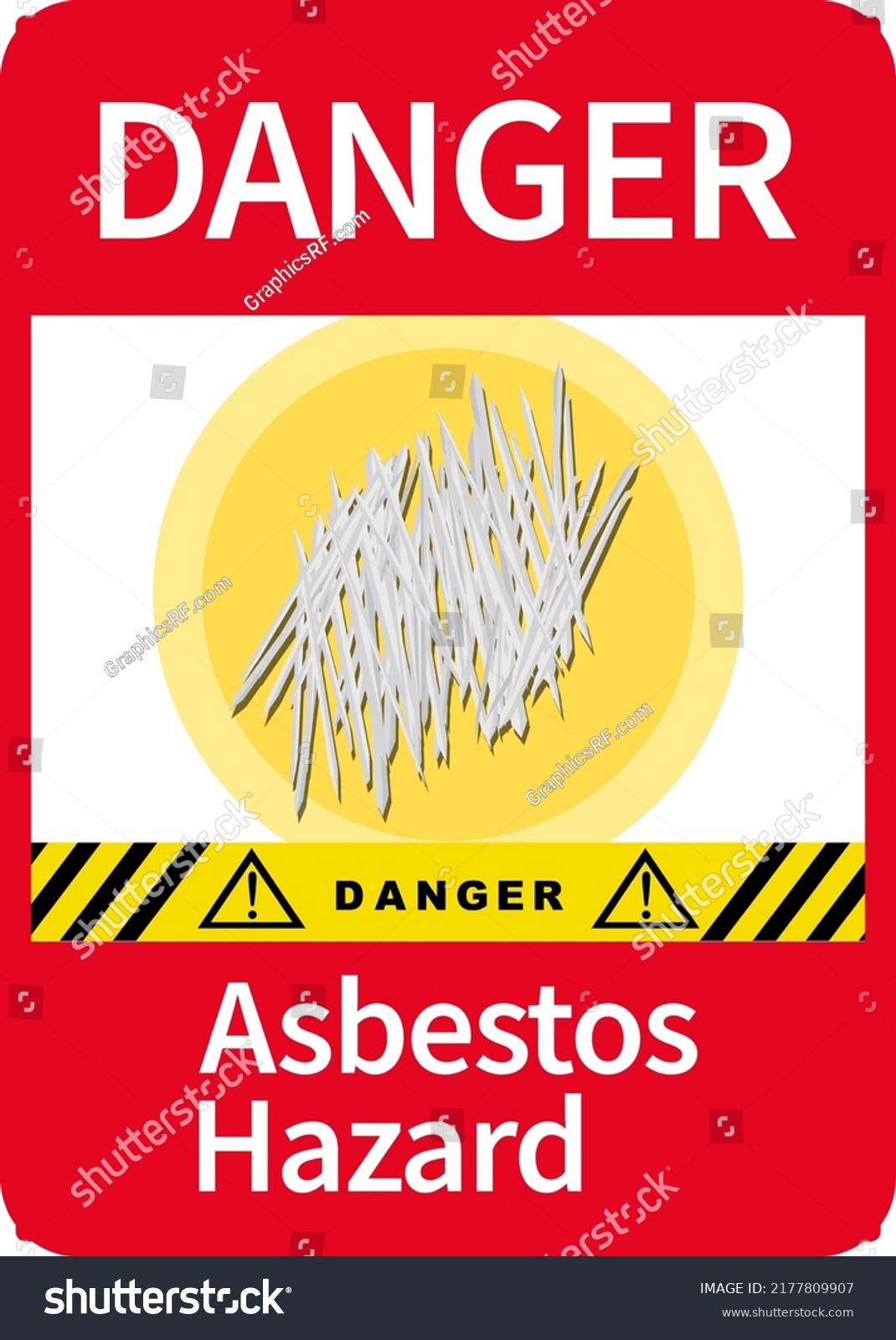 Danger Asbestos Hazard Warning Sign Illustration Stock Vector (Royalty ...