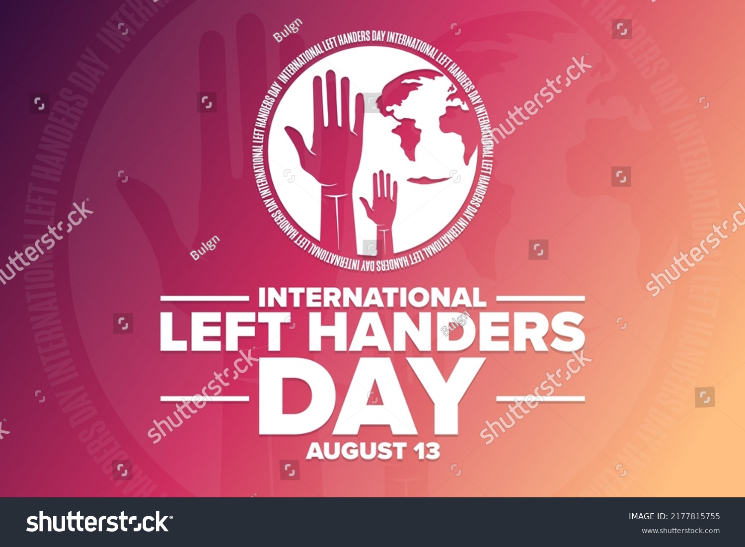 International Left Handers Day August 13 Stock Vector (Royalty Free