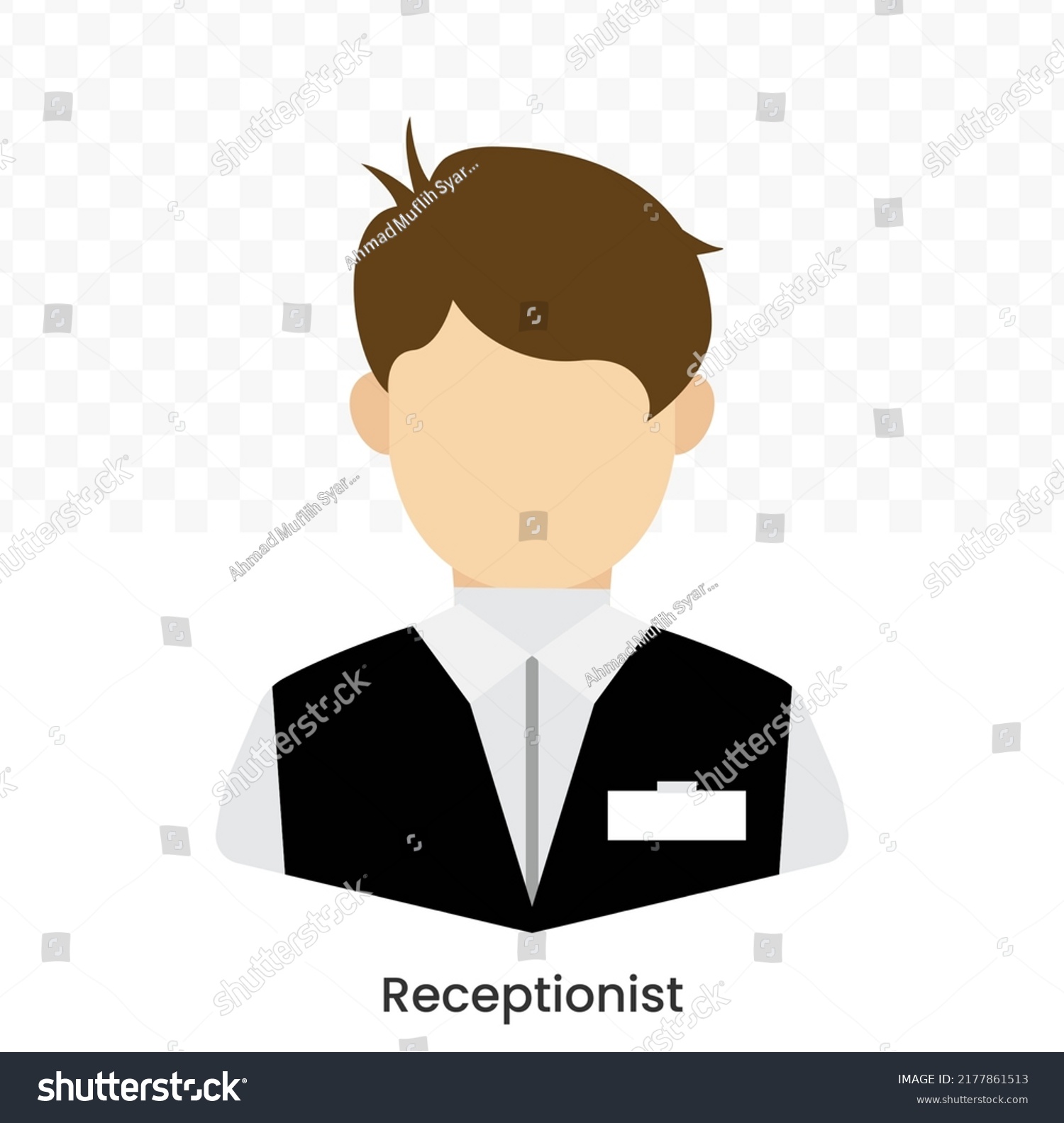 Vector Illustration Receptionist Avatar Color On Stock Vector (Royalty ...