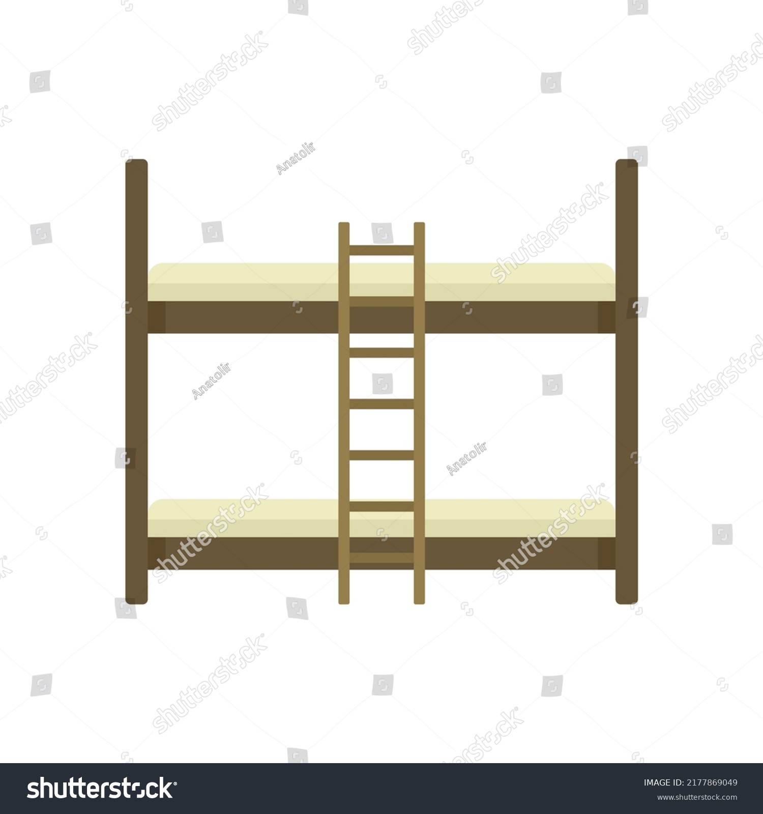 Children Bunk Bed Icon Flat Illustration Stock Vector (Royalty Free ...